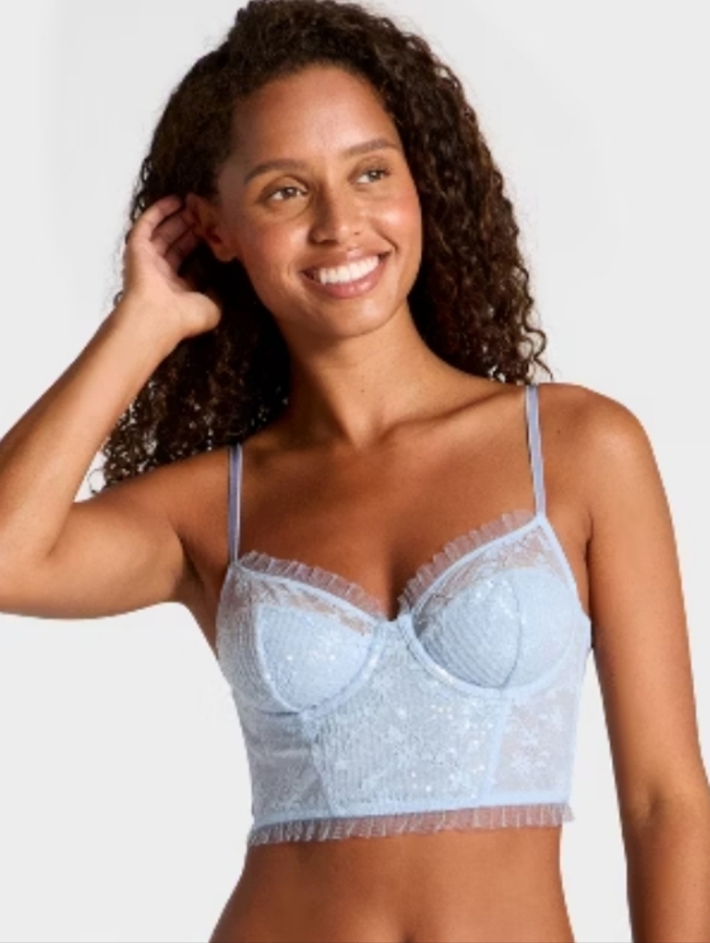 Wild Fable Sequin Lace Corset Top